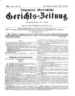 Allgemeine österreichische Gerichts-Zeitung Freitag 5. April 1872