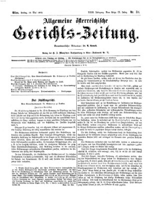 Allgemeine österreichische Gerichts-Zeitung Freitag 10. Mai 1872