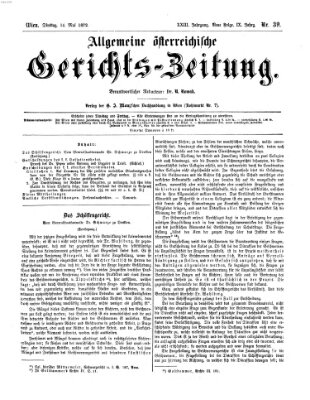 Allgemeine österreichische Gerichts-Zeitung Dienstag 14. Mai 1872