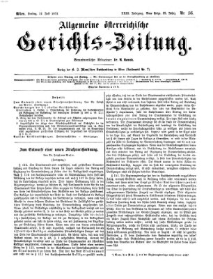 Allgemeine österreichische Gerichts-Zeitung Freitag 12. Juli 1872