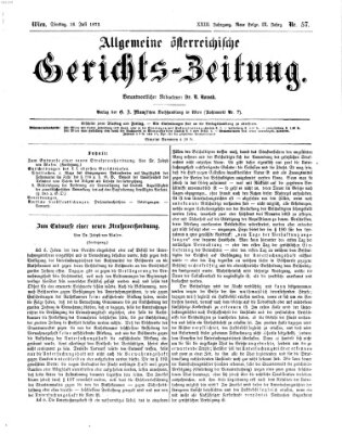 Allgemeine österreichische Gerichts-Zeitung Dienstag 16. Juli 1872