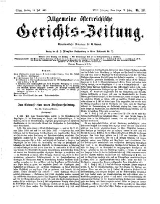 Allgemeine österreichische Gerichts-Zeitung Freitag 19. Juli 1872