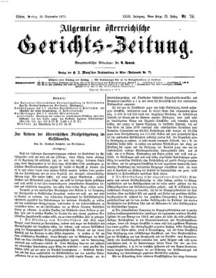 Allgemeine österreichische Gerichts-Zeitung Freitag 20. September 1872