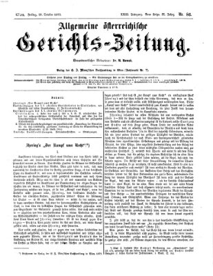 Allgemeine österreichische Gerichts-Zeitung Freitag 25. Oktober 1872