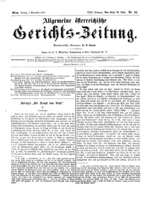 Allgemeine österreichische Gerichts-Zeitung Freitag 8. November 1872