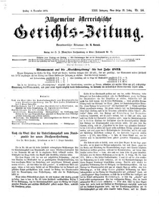 Allgemeine österreichische Gerichts-Zeitung Freitag 6. Dezember 1872