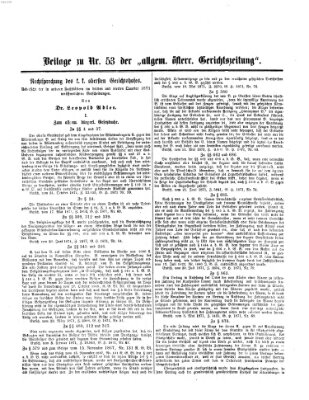 Allgemeine österreichische Gerichts-Zeitung Dienstag 2. Juli 1872