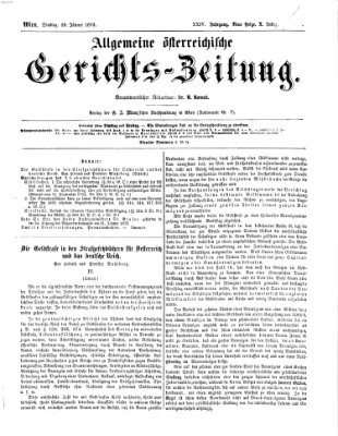 Allgemeine österreichische Gerichts-Zeitung Dienstag 28. Januar 1873