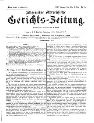 Allgemeine österreichische Gerichts-Zeitung Freitag 31. Januar 1873