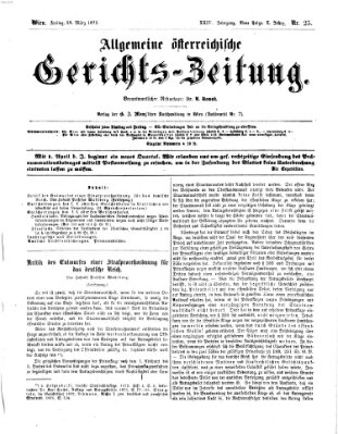 Allgemeine österreichische Gerichts-Zeitung Freitag 28. März 1873