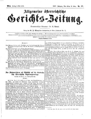 Allgemeine österreichische Gerichts-Zeitung Freitag 9. Mai 1873