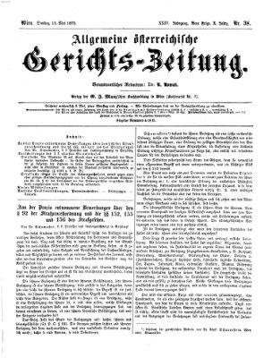 Allgemeine österreichische Gerichts-Zeitung Dienstag 13. Mai 1873