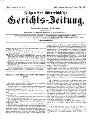 Allgemeine österreichische Gerichts-Zeitung Freitag 30. Mai 1873