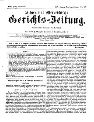 Allgemeine österreichische Gerichts-Zeitung Freitag 18. Juli 1873