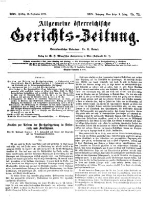 Allgemeine österreichische Gerichts-Zeitung Freitag 12. September 1873