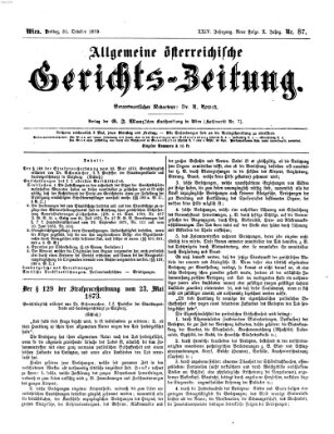 Allgemeine österreichische Gerichts-Zeitung Freitag 31. Oktober 1873