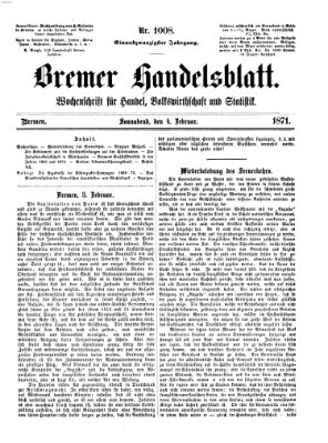 Bremer Handelsblatt Samstag 4. Februar 1871