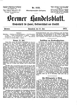 Bremer Handelsblatt Samstag 22. Juli 1871