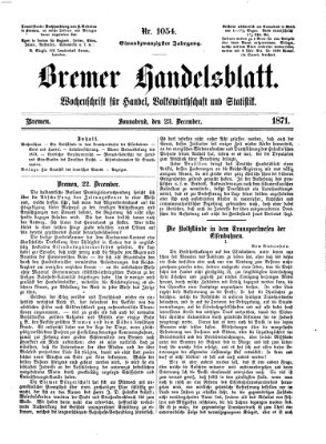 Bremer Handelsblatt Samstag 23. Dezember 1871