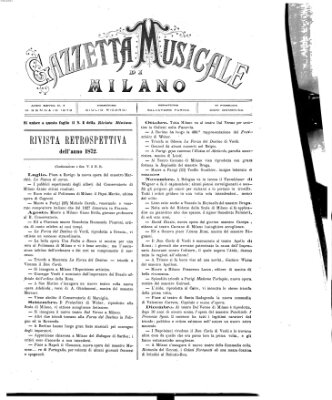 Gazzetta musicale di Milano Sonntag 19. Januar 1873