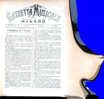 Gazzetta musicale di Milano Sonntag 26. Januar 1873