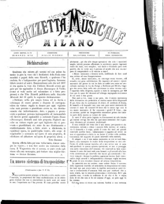 Gazzetta musicale di Milano Sonntag 30. März 1873