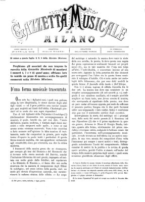 Gazzetta musicale di Milano Sonntag 20. April 1873