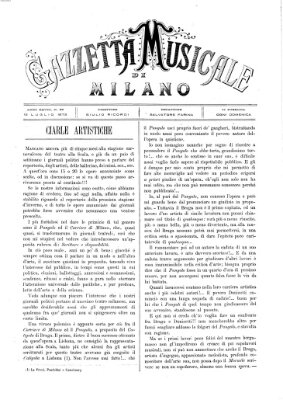 Gazzetta musicale di Milano Sonntag 13. Juli 1873