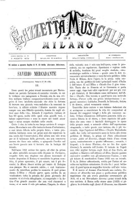 Gazzetta musicale di Milano Sonntag 3. August 1873