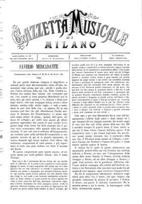 Gazzetta musicale di Milano Sonntag 28. September 1873