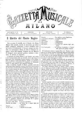 Gazzetta musicale di Milano Sonntag 26. Oktober 1873