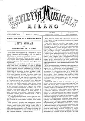 Gazzetta musicale di Milano Sonntag 16. November 1873