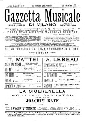 Gazzetta musicale di Milano Dienstag 14. Oktober 1873