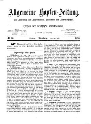 Allgemeine Hopfen-Zeitung Samstag 16. Juli 1870