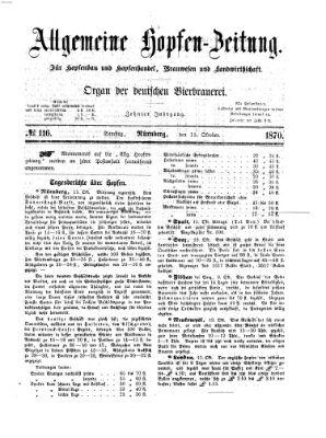 Allgemeine Hopfen-Zeitung Samstag 15. Oktober 1870