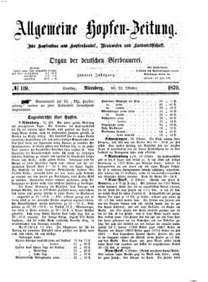 Allgemeine Hopfen-Zeitung Samstag 22. Oktober 1870