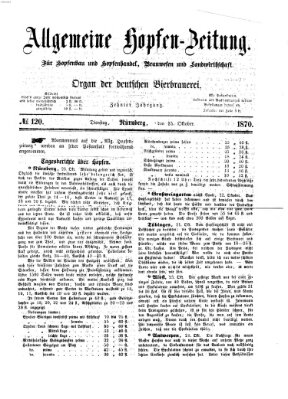 Allgemeine Hopfen-Zeitung Dienstag 25. Oktober 1870