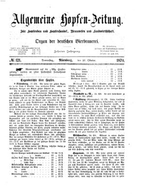 Allgemeine Hopfen-Zeitung Donnerstag 27. Oktober 1870