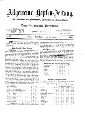 Allgemeine Hopfen-Zeitung Samstag 29. Oktober 1870