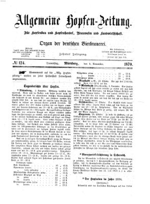 Allgemeine Hopfen-Zeitung Donnerstag 3. November 1870