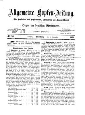 Allgemeine Hopfen-Zeitung Dienstag 8. November 1870