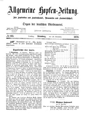 Allgemeine Hopfen-Zeitung Dienstag 29. November 1870