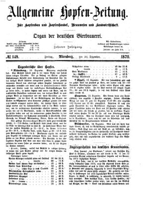 Allgemeine Hopfen-Zeitung Freitag 30. Dezember 1870