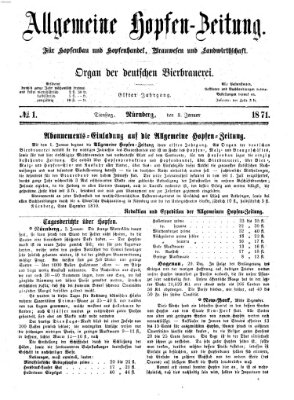 Allgemeine Hopfen-Zeitung Dienstag 3. Januar 1871