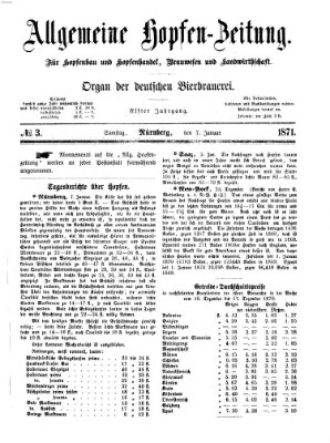 Allgemeine Hopfen-Zeitung Samstag 7. Januar 1871