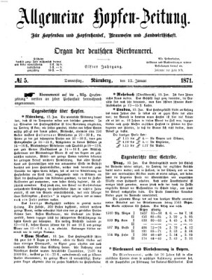 Allgemeine Hopfen-Zeitung Donnerstag 12. Januar 1871