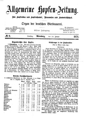 Allgemeine Hopfen-Zeitung Samstag 14. Januar 1871