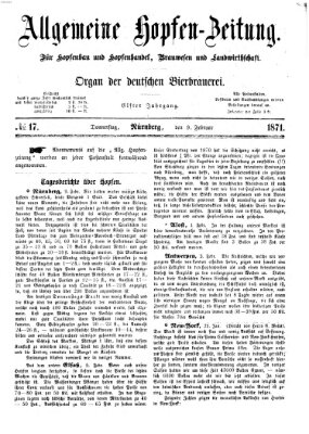 Allgemeine Hopfen-Zeitung Donnerstag 9. Februar 1871