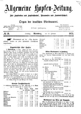 Allgemeine Hopfen-Zeitung Samstag 11. Februar 1871