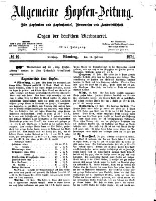 Allgemeine Hopfen-Zeitung Dienstag 14. Februar 1871